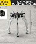 Pro 3 Jaw Bearing Puller Kit With T Handle For Workshop Built From Solid Carbon Steel Designed For Mechanics Fixing Cars Trucks Hard Core To Extract Stuck Shafts Or Housings Without Causing Damage Today Order Now For Quick Delivery And Sick Deals, 15-90mm external three-claw puller