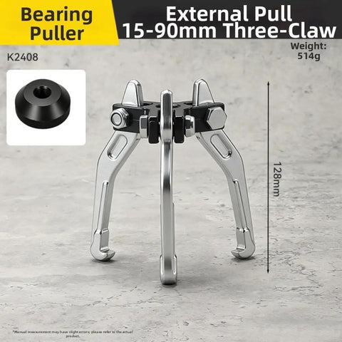 Pro 3 Jaw Bearing Puller Kit With T Handle For Workshop Built From Solid Carbon Steel Designed For Mechanics Fixing Cars Trucks Hard Core To Extract Stuck Shafts Or Housings Without Causing Damage Today Order Now For Quick Delivery And Sick Deals, 15-90mm external three-claw puller