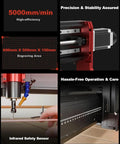Powerful Desktop CNC Router Engraving Machine 600 X 500 Mm Worktable With 500W Turbo Spindle showcasing precision stability features.