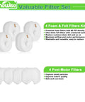 Four Pack Replacement Filters Kit For Shark Rocket Ultra Light Vacuum Cleaners All In One Foam Felt And Post Filters Included For HV301 HV302 HV300 HV305 HV292 HV310 UV450 QS301Q QS302Q CS100 Series, foam and post filters