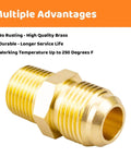 Brass two-piece tube fitting, half-union gas adapter, 1/2 in flare x 3/8 in NPT male ends