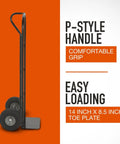 Heavy Duty Steel Pneumatic Hand Truck Dolly With 600 Lb Capacity For Moving Heavy Boxes And Equipment On Grass Gravel And Concrete, P-style handle and 14 x 8.5-inch toe plate