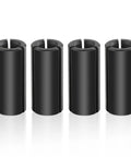 Hella Solid Four Pack Black Router Collet Reduction Sleeves, 1/2 To 1/4 Inch Chuck Converters Crafted From Tough Carbon Steel.