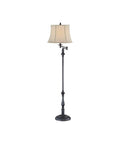 Laurence Floor Lamp With Beige Fabric Shade In Dark Bronze Finish For A Dope Modern Vibe 60.5 Inch Tall Metal Floor Lamp