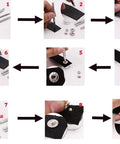 Step-by-step guide to using Leather Snap Fasteners Kit 80 Sets 15mm Antique Brass Pro Grade Heavy Duty Snap Buttons on leather.