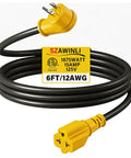 Heavy Duty 6 Foot 12AWG Power Cord Adapter Cable Converts 15A To 20A 125V Socket For Outdoor Tools And Appliances With Wide Voltage Support