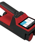 Real Deal Multifunction Wall Scanner And Electronic Stud Finder That Effortlessly Finds Live Electrical Wires Hidden Plumbing Lines Wooden Studs And Buried Steel Rebar Bars Today, handheld, red and black design, scanner with display.