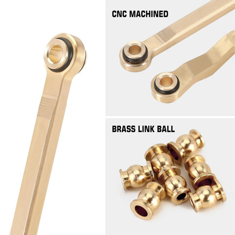 Beefed Up Brass High Clearance Links For TRX4M High Trail K10 F150 RC Crawler Upgrade That Boosts Clearance Tougher Climb Smoother Trail Performance And Easy Replacement, CNC machined brass link set