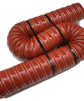 SCAT Flex Duct Silicone Impregnated Fiberglass With Steel Wire Reinforcement for Intake, Cooling and HVAC Routing, coiled view