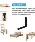 Tough As Nails Matte Black Stainless Steel L Brackets 3 By 3 Inch Heavy Duty Corner Braces used for furniture repair and support.