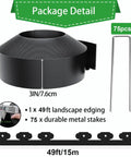 Landscape Edging Kit 49 Feet Long With 3 Inch Height Includes 75 Metal Stakes Flexible Plastic Lawn Border Package Detail