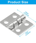 Mini Brass Hinges Set For Dollhouse Furniture And Jewelry Boxes 100 Pieces 10mm By 8mm 180 Degree Silver Tone Tiny Hinges