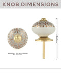 Decorative Colorful Ceramic Drawer Knobs Pack of 10 for Cabinets and Dressers showing knob dimensions of 1.6 by 3 inches