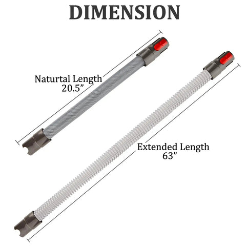 Flexible Extension Hose Attachment For Cordless Vacuum Cleaners Compatible With V15 V15s Gen5 V12 V11 V10 V9 V8 V7 Models dimensions