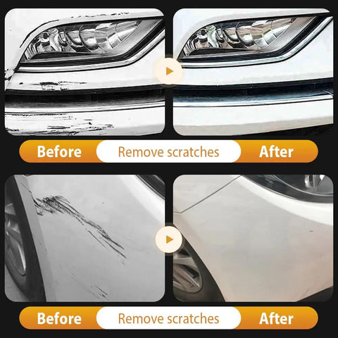 Scratch Remover Wax For Deep Scratches On Clear Coat Auto Finish With Wipe And Sponge Universal Car Scratch Repair Paste Before and After