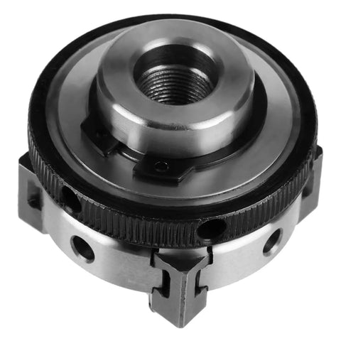 Solid 50mm Mini 4 Jaw Lathe Chuck Portable Reversible Manual Clamping Tool For Woodworkers showing heavy duty steel frame and precision design.
