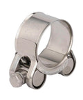 Four Pack 1.05 Inch T Bolt Hose Clamps 304 Stainless Steel Heavy Duty Turbo Intake Clamp with flanging design, front view