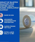 Built Tough 4x180 Feet White Vapor Barrier Tape Heavy Duty Waterproof Crawlspace Sealant No Nonsense moisture shield in roll.