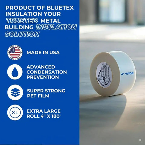 Built Tough 4x180 Feet White Vapor Barrier Tape Heavy Duty Waterproof Crawlspace Sealant No Nonsense moisture shield in roll.