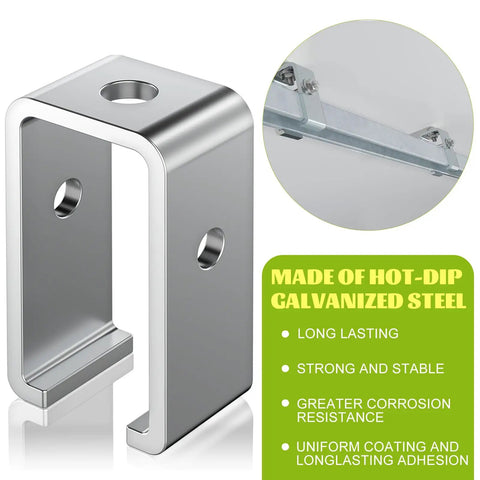 10 Pack Heavy Duty Galvanized Steel Strut Channel Hanger Bracket 0.23 Inch Thick Plate 1200 Lbs Load Capacity U-Shape Design close-up view