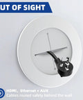 In Wall TV Cable Management Kit For Wall Mounts white pass through showing cable hidden behind wall