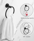 Matte Black 10 Piece Bathroom Hardware Set Includes Two 24 Inch Towel Bars A Towel Ring A Toilet Paper Holder And Four Robe Hooks Rustproof metal bath accessories featuring a towel ring with 180° rotation and strong bearing capacity.