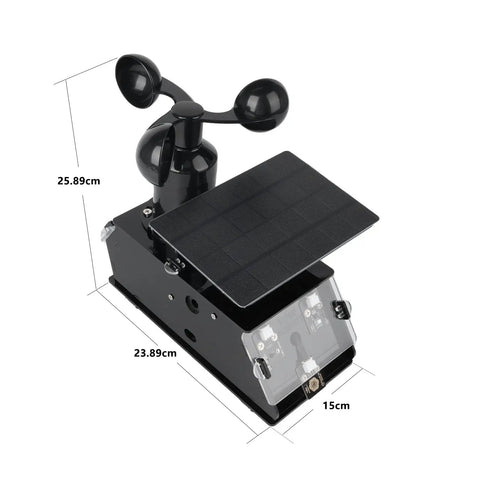 Awesome IoT Weather Station Kit For Indoor Outdoor Use With 8 Sensors And Solar Panel, ESP32 Compatible Arduino IDE Ready STEM Electronics Coding Kit For Teens And Adults, black 25.89cm x 23.89cm x 15cm
