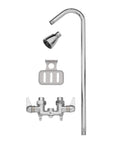 Exposed Outdoor Shower Head Kit In Chrome For Poolside And Beach Home Vandal Resistant Durable Industrial Design Easy Install