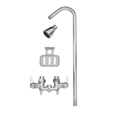 Exposed Outdoor Shower Head Kit In Chrome For Poolside And Beach Home Vandal Resistant Durable Industrial Design Easy Install