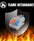 10 Pack Lever Wire Connectors Quick Wiring Cable Push-In Conductor Terminal Block 2 In 4 Out No Fuss Easy Install For Hard Wire 0.08-4.0mm2 And Soft Wire 0.08-2.5mm2 Great For Home, Lighting, Machinery And Electrical DIY, flame retardant connector