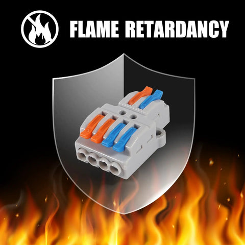 10 Pack Lever Wire Connectors Quick Wiring Cable Push-In Conductor Terminal Block 2 In 4 Out No Fuss Easy Install For Hard Wire 0.08-4.0mm2 And Soft Wire 0.08-2.5mm2 Great For Home, Lighting, Machinery And Electrical DIY, flame retardant connector