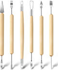 Six Pack Clay Tools Kit For Pottery And Sculpting With Wooden Handles And Stainless Steel Tips A Dope Set For Clay Modeling