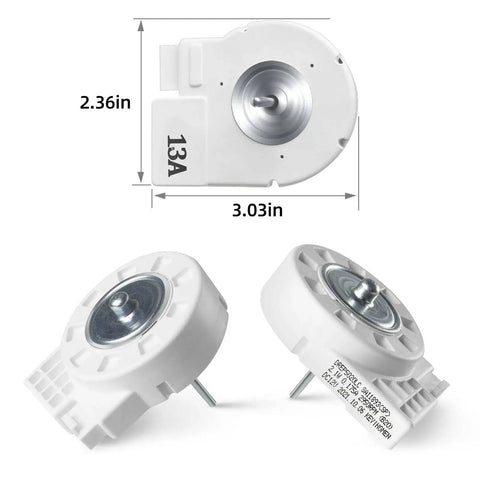 Drop-In Evaporator Fan Motor Replacement Part DA31-00146H 12V DC 2.1W shown with dimensions and details