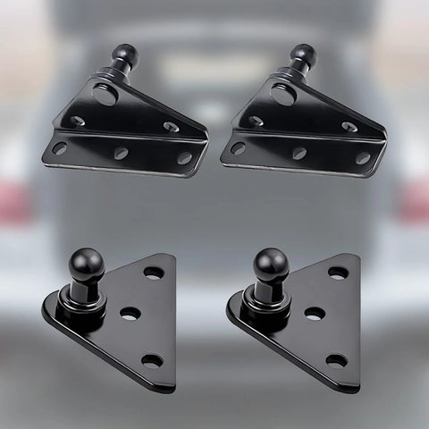 10Mm Ball Stud Mounting Bracket Kit 4 Flat Type Mounts With 16 Screws Beefy Iron Construction Auto Accessory For Gas Struts Lift Supports Shocks And Springs Universal Fit For SUV Sedan Truck Black