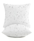 20x20 Outdoor Pillow Inserts Set Of 2 With Waterproof Fabric Down Alternative Cushions shown with water droplets