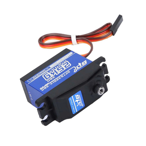 Heavy Duty Digital Servo Motor With 360 Continuous Rotation And Reinforced Metal Gears Dropping 25kg Of Badass Torque For Zero Lag RC Robot Control And Smooth Custom Hobby Builds, compact design.
