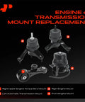 Toyota Venza Engine And Transmission Mount Kit Set Of Five For 2009 2016 V6 3.5L Automatic Cars Beefed Up Mounts For A Tight Fit Reduces Vibration Improves Ride And Quiet Powertrain. Four black hydraulic engine mounts