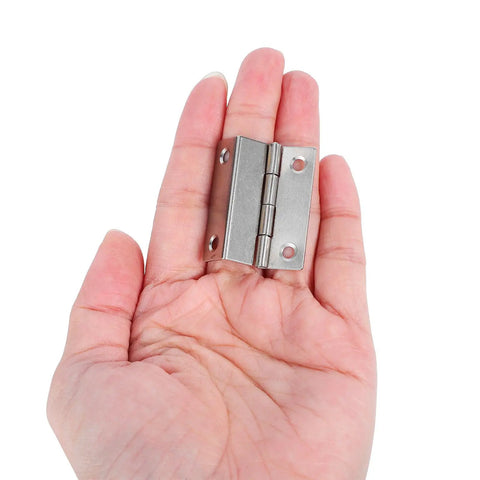 Right Angle Folding Cabinet Door Hinges Kit 10 Pcs 180 Degree Full Overlay Heavy Duty Iron Construction held in hand