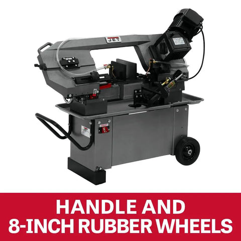 Geared Head Metal Cutting Band Saw For Horizontal And Vertical Cutting, 1.5HP Hydraulic Downfeed, 115/230V 1 Phase, Heavy-Duty Metalworking Saw For Tough Materials
