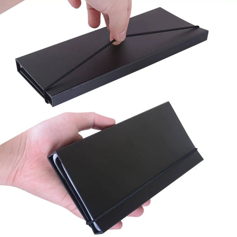 2 Pack Foldable Nursing Clipboard With 3 Layer Design And Medical Edition Cheat Sheets For Work Nurse Essentials Plastic Black Includes 6 Medical Reference Inserts folded view