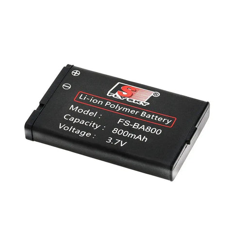 Li-ion polymer battery for Flysky FS-GT3C RC Transmitter 2.4GHz 3CH LCD Remote Controller, model FS-BA800, capacity 800mAh.