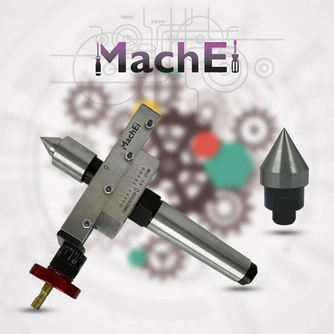 MT2 Tailstock Compatible Precision Taper Turning Attachment with interchangeable revolving and dead centers for lathe work