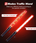 4 Pack 21 Inch LED Traffic Wands With Two Flashing Modes, Safety Light Baton with red steady-glow and blinking light