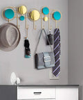 Heavy Duty Wall Mounted Coat Rack With Seven Rustproof Iron Hooks Modern Light Luxury Hardware Entryway And Bathroom Storage Solution That Handles The Daily Grind In Style, featuring hats and bags.