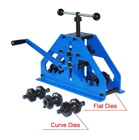Tube Roller Bender Beast With 6 Interchangeable Dies For Round And Square Tubes, blue pipe rolling machine and dies