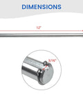 Go Kart Jackshaft 12 Inch Long 5/8 Inch Diameter With 3/16 Inch Keyway For Mini Bike, silver galvanized shaft with circlip slots.