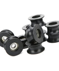 U Type Pulley Roller Bearings 608ZZ Nylon Coated Deep Groove Ball Bearings 10 Pack For Motors Tools Gear Shafts And Heavy Duty Construction Equipment With Grease Reservoir For Longer Lubrication Intervals, black nylon rollers