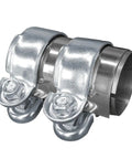2 Inch Automotive Exhaust Pipe Band Clamp Made from 409 Stainless Steel for a Rock Solid Hold Rust Proof Galvanized Finish close-up view