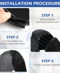 Installation steps for the Welding Helmet Cover Pro Grade Extended Head Cover With Press Fit Seal Full Protection Cotton Welding Head Cover