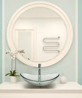 Boat Shape Glass Vessel Sink With Free Oil Rubbed Bronze Faucet And Pop Up Drain In Blue For Modern Bathrooms, mirror view